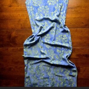 Vintage 90s Blue Floral Rayon Midi Dress – CD Nordic Traders – Medium